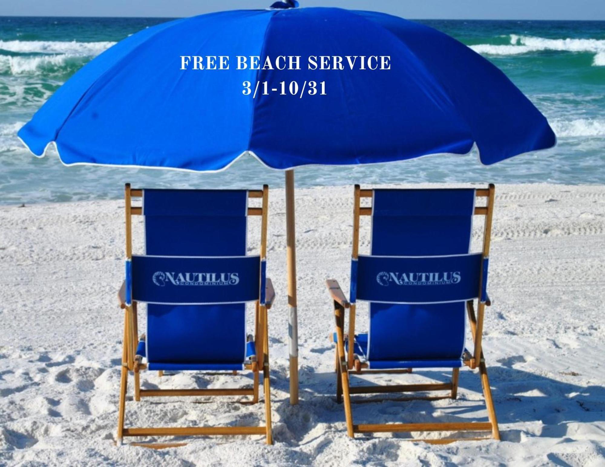 Nautilus 2408 Gulf View 2 Bedroom 4Th Floor Free Beach Service Fort Walton Beach Exterior photo